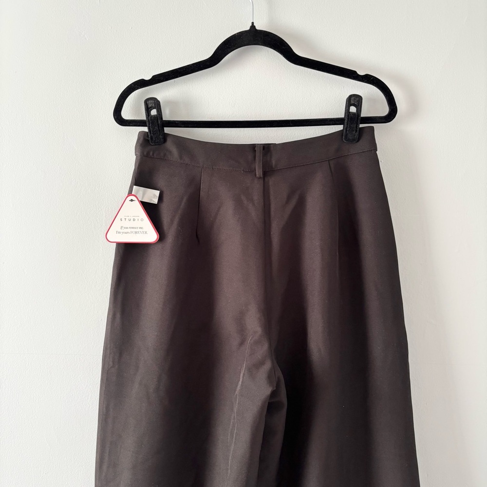 Club L London NWT Raina Black High Waist Pleated Wide-Leg Trousers Pants Black - Picture 6 of 8